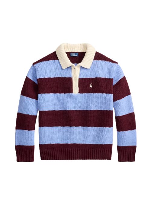 striped rugby polo sweater Polo Ralph Lauren | 211-B17752-001HARVARDWNE/NWLITCHBLUE